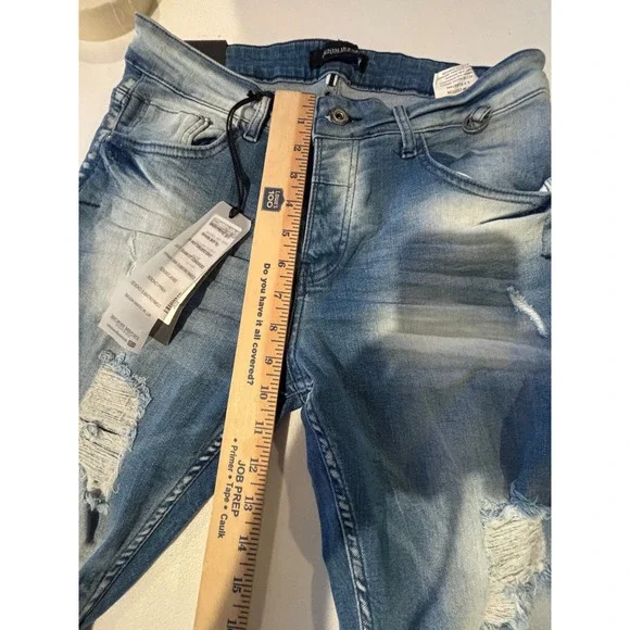 NWT --- Denim House Jeans Womens W32 L32 Distressed Skinny Frayed Hem Blue NWT-- - Picture 6 of 13